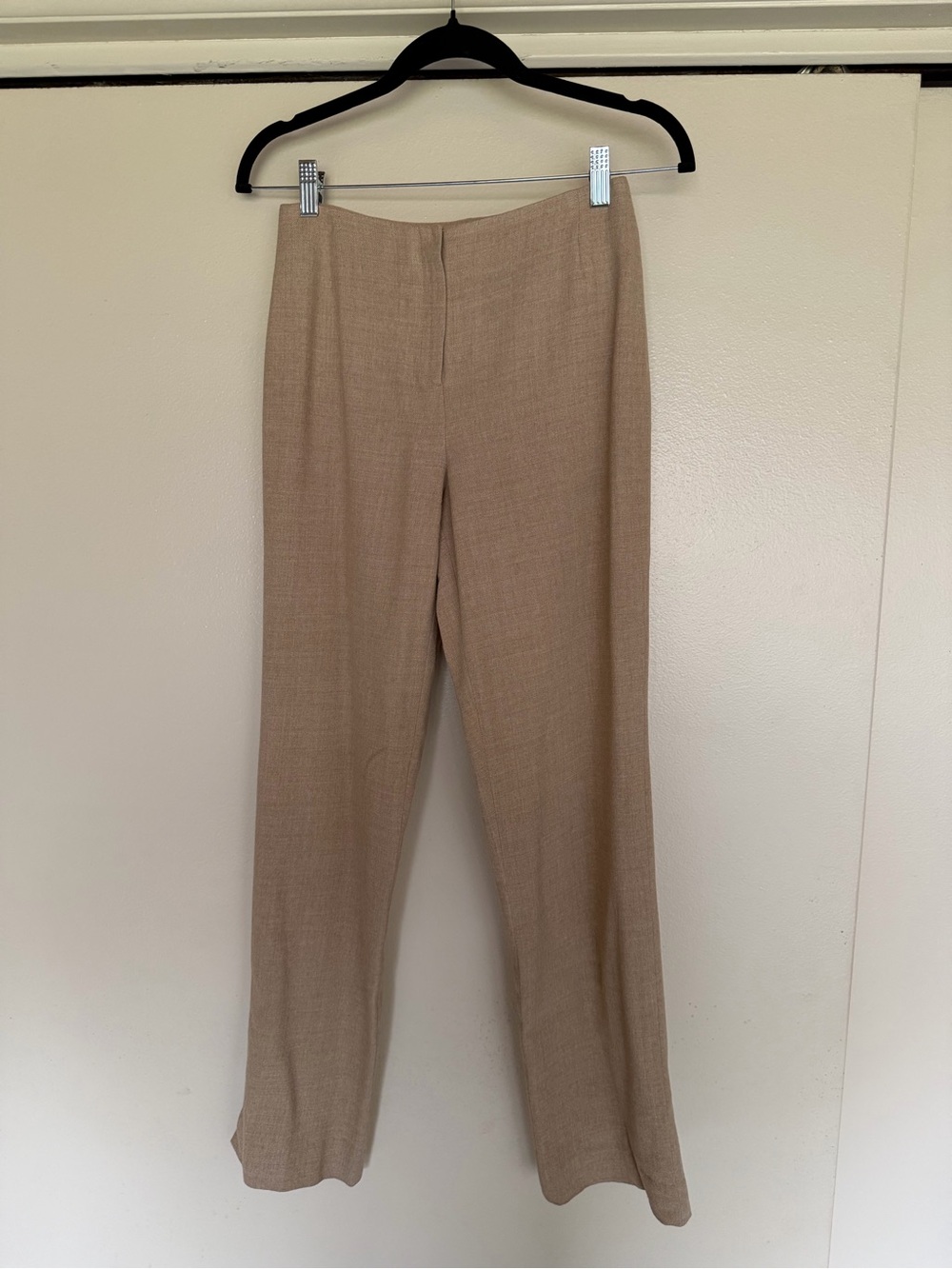 Donna Karan Tan Straight-Leg Dress Pants